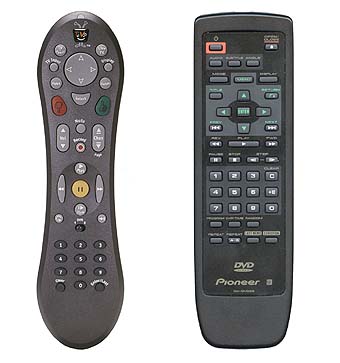 Photo of remote controls from TiVo and Pioneer