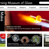 Corning Museum of Glassのホームページ。"Make"の枠が開いた状態。