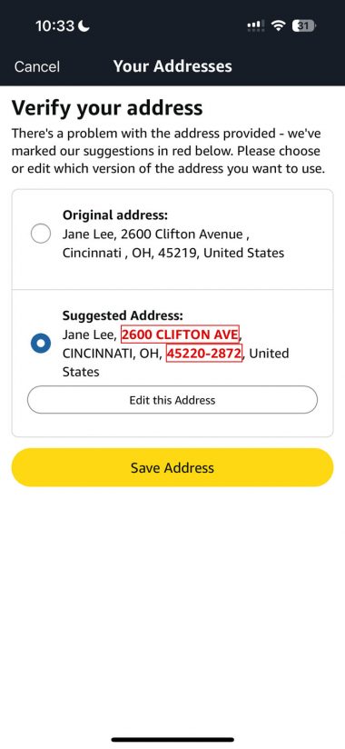 Amazonのスクリーンショット