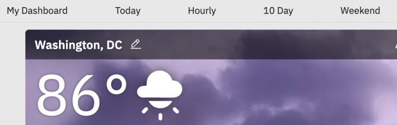 タブのラベル：「マイダッシュボード」、「今日」、「時間ごと」、「10日間」、「週末」。